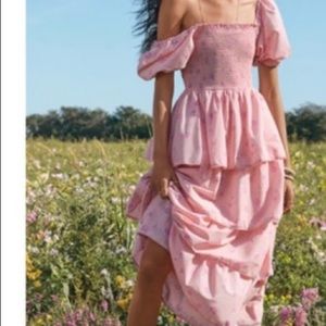 LoveShackFancy Target Simone Pink Floral Dress